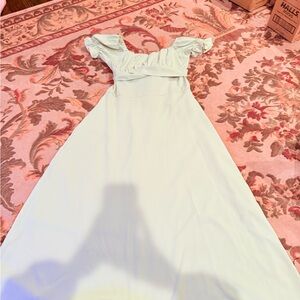 Light Sage Ruffle Sleeve Women’s Dress